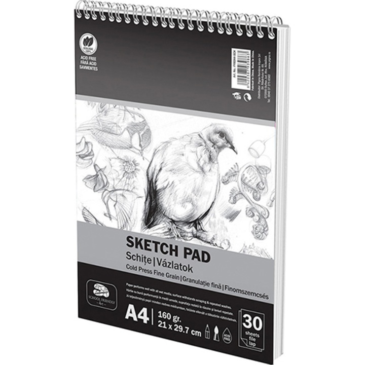 Bloc Desen SF Art Spiră A4 160g 30f Schite