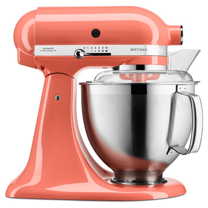 KitchenAid 5KSM185PSEPH mixer, Artisan Elegance modell, 300 W, 4,8 literes tál, rózsaszín