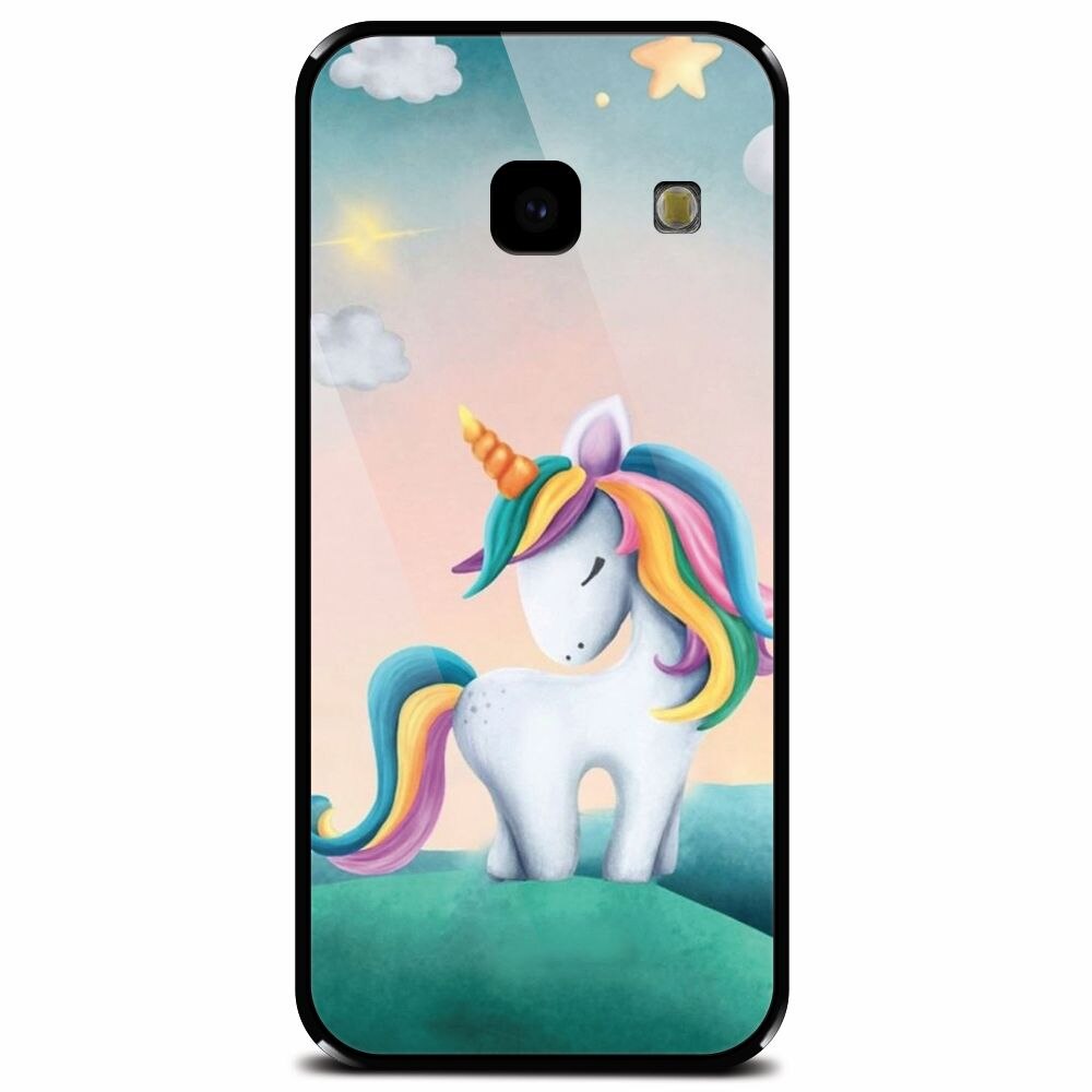 Husa din sticla securizata pentru Samsung Galaxy J4 Plus, Magic Unicorn