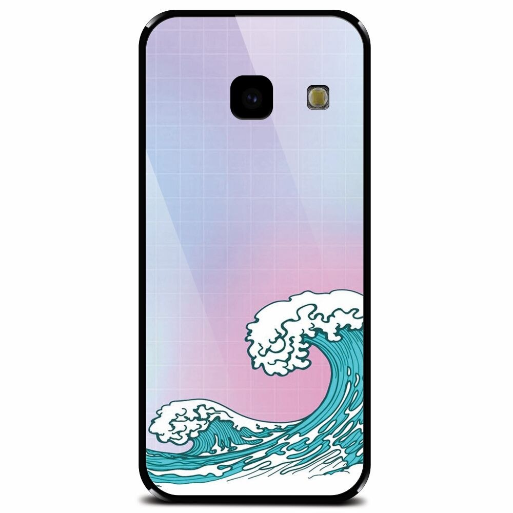 Husa din sticla securizata pentru Samsung Galaxy J4 Plus, Waves