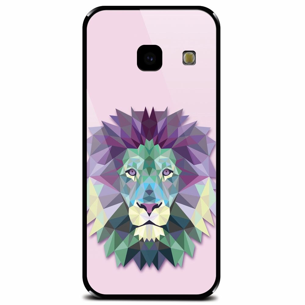 Husa din sticla securizata pentru Samsung Galaxy J4 Plus, Polygon Lion