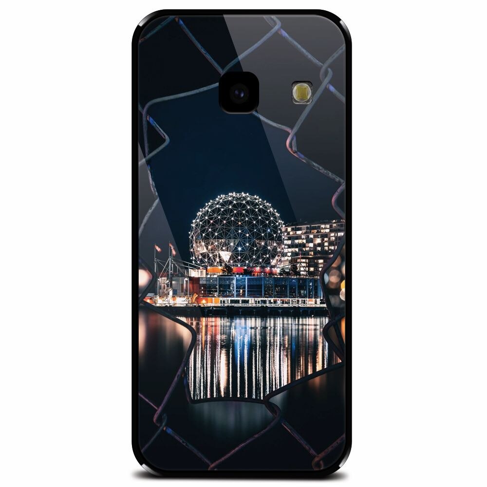 Husa din sticla securizata pentru Samsung Galaxy J4 Plus, Abstract Architectural Design