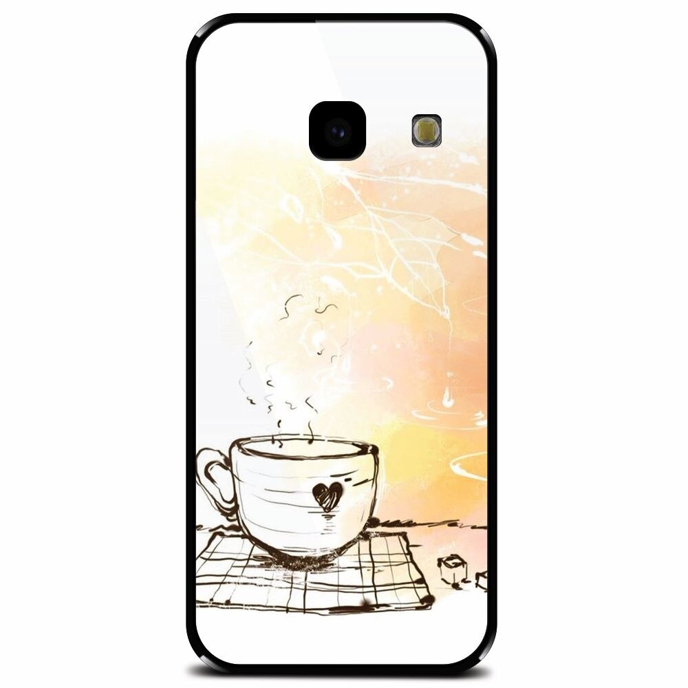 Husa din sticla securizata pentru Samsung Galaxy J4 Plus, Coffe Love