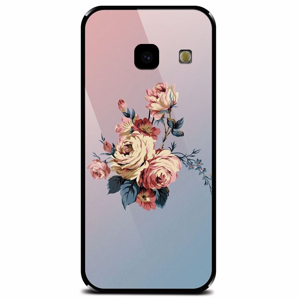 Husa din sticla securizata pentru Samsung Galaxy J4 Plus, Roses