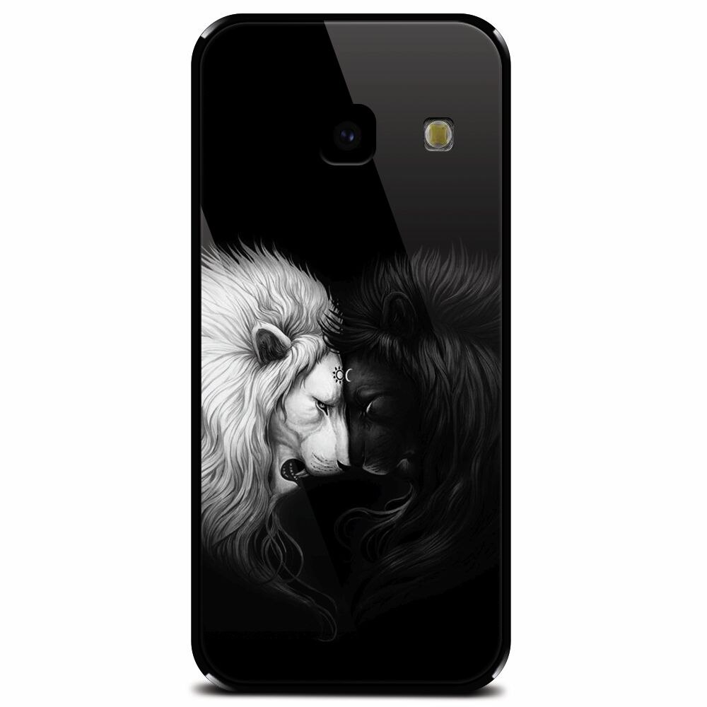 Husa din sticla securizata pentru Samsung Galaxy J4 Plus, Lions