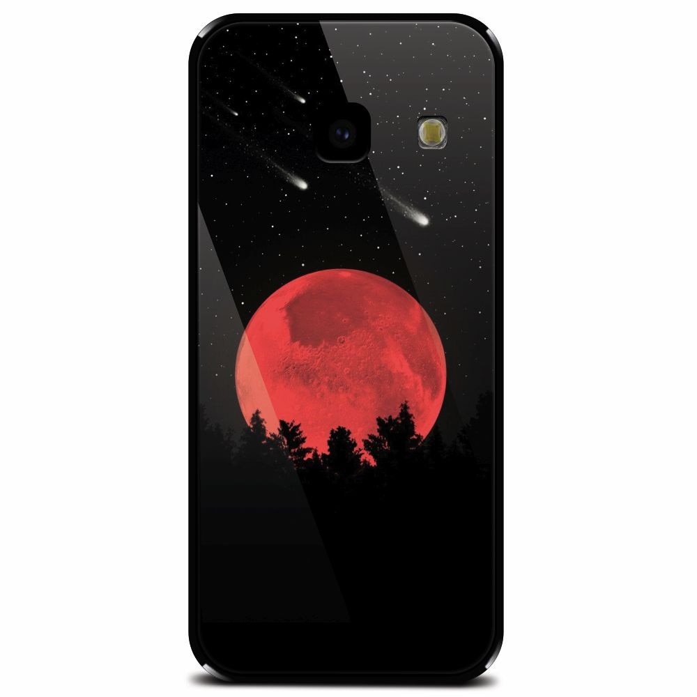 Husa din sticla securizata pentru Samsung Galaxy J4 Plus, Blood Moon
