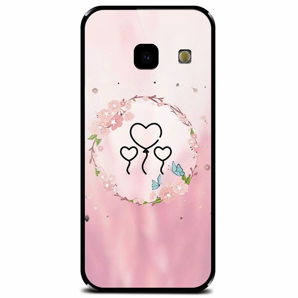 Husa din sticla securizata pentru Samsung Galaxy J4 Plus, Heart Baloons