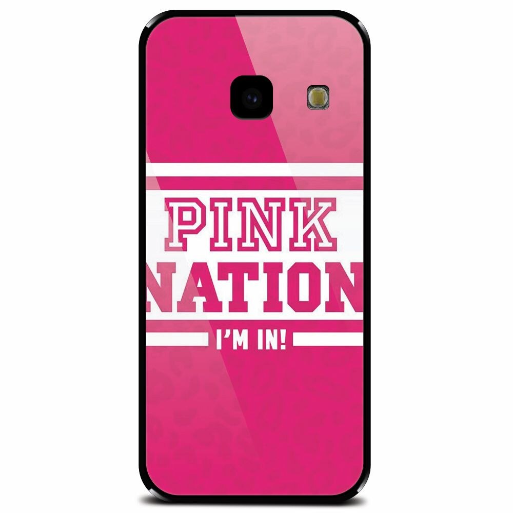 Husa din sticla securizata pentru Samsung Galaxy J4 Plus, Pink Nation