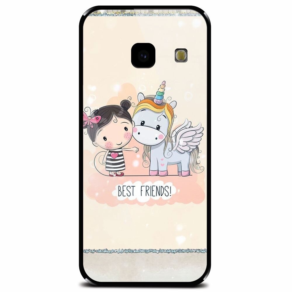 Husa din sticla securizata pentru Samsung Galaxy J4 Plus, Best Friends