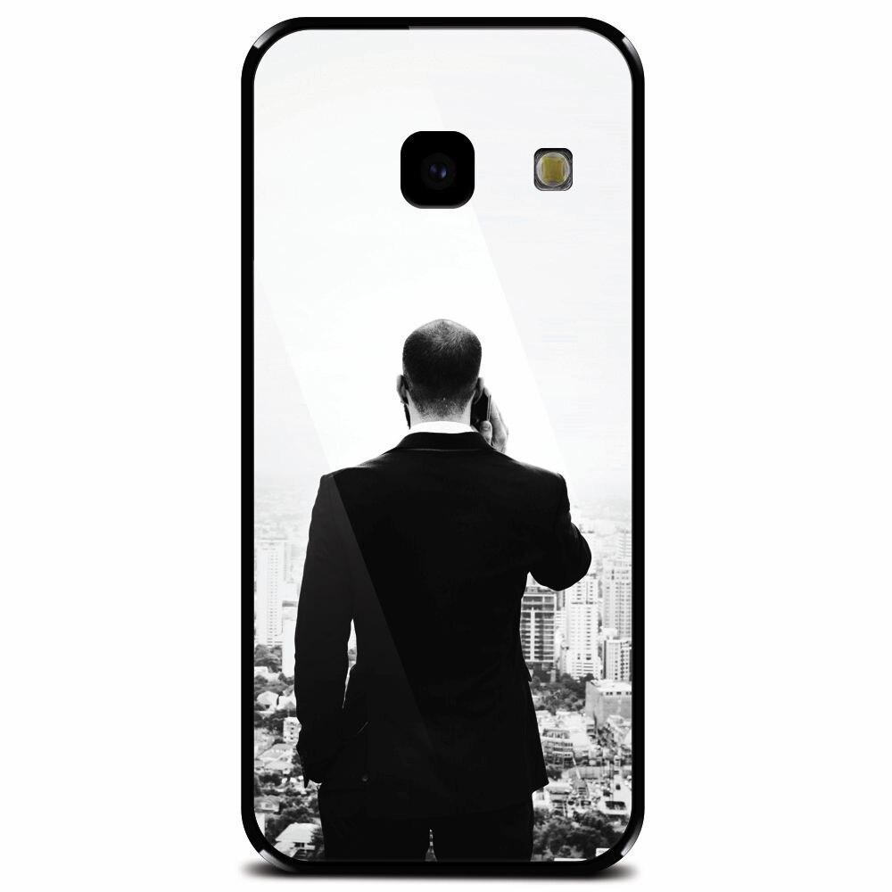 Husa din sticla securizata pentru Samsung Galaxy J4 Plus, Man In Suit