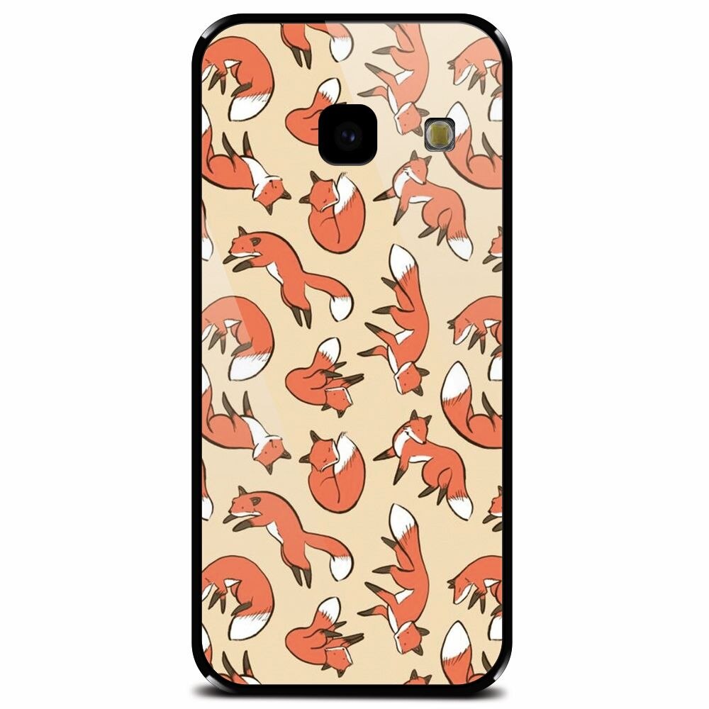 Husa din sticla securizata pentru Samsung Galaxy J4 Plus, Red Foxes