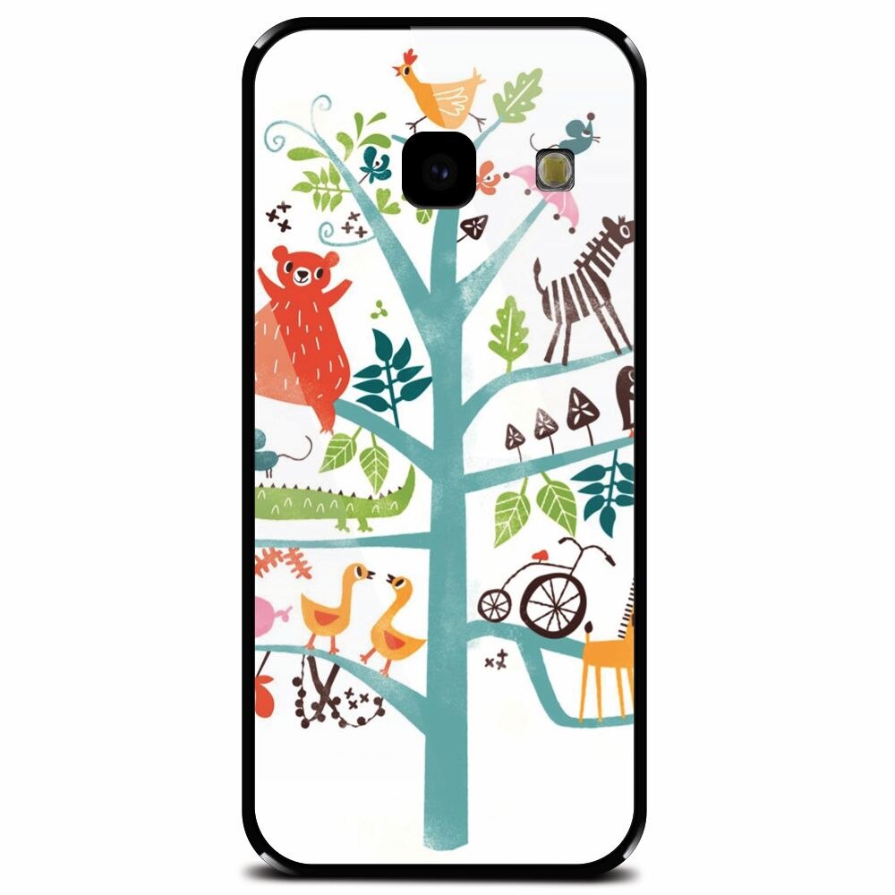 Husa din sticla securizata pentru Samsung Galaxy J4 Plus, Tree