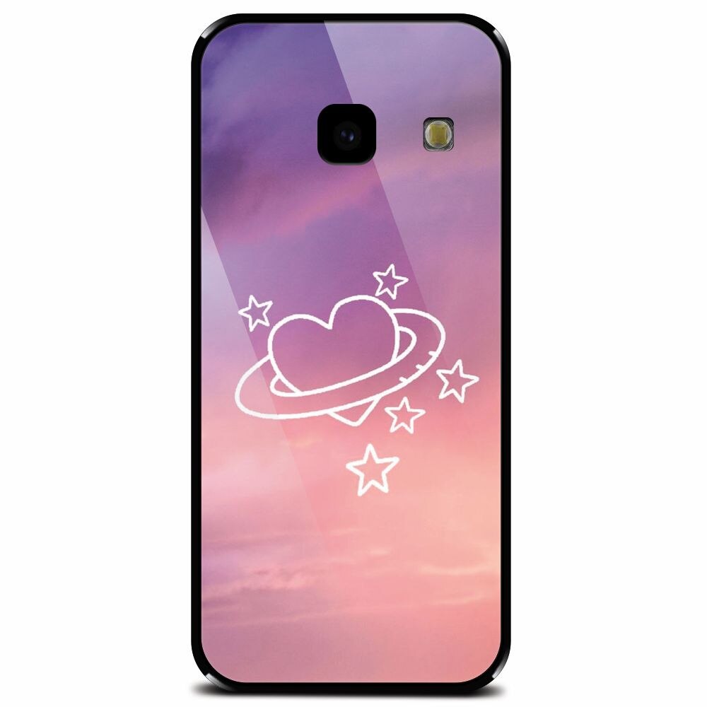 Husa din sticla securizata pentru Samsung Galaxy J4 Plus, Galaxy Heart