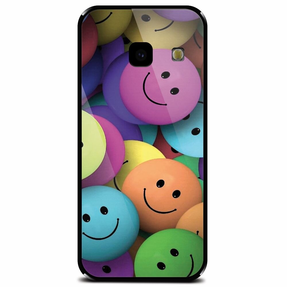 Husa din sticla securizata pentru Samsung Galaxy J4 Plus, Smiles