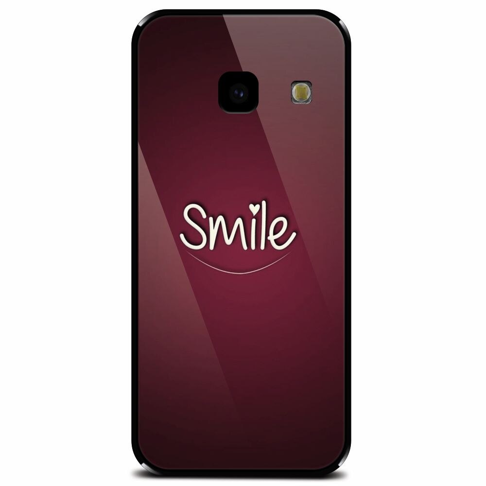 Husa din sticla securizata pentru Samsung Galaxy J4 Plus, Smile Love