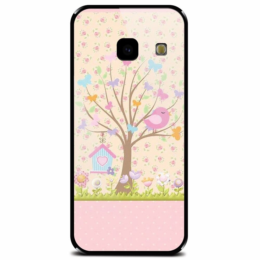 Husa din sticla securizata pentru Samsung Galaxy J4 Plus, Cute Birdhouse