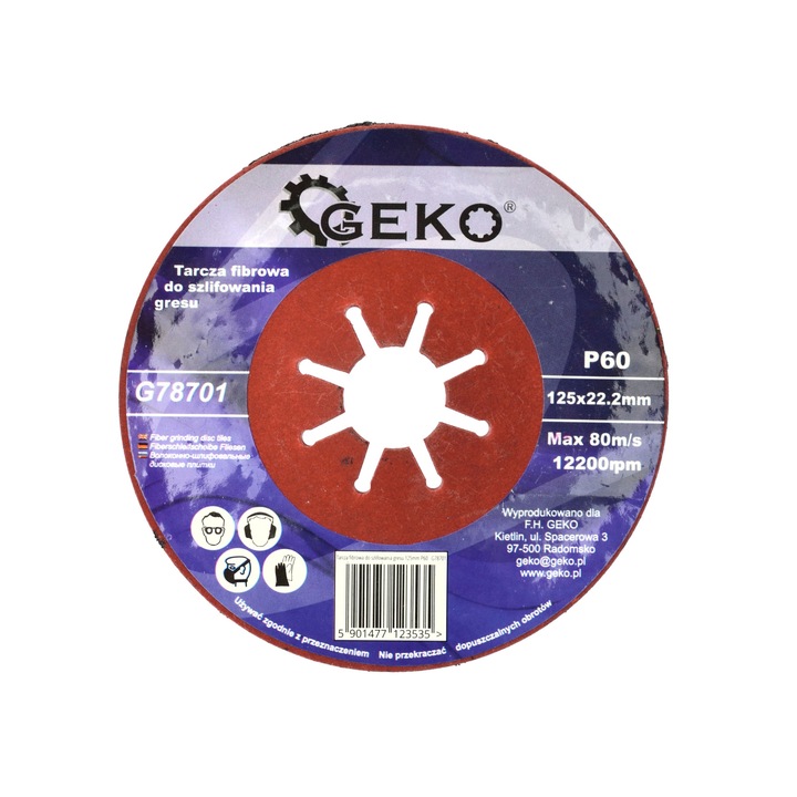 Disc pentru slefuire, 125mm, P60, Geko G78701