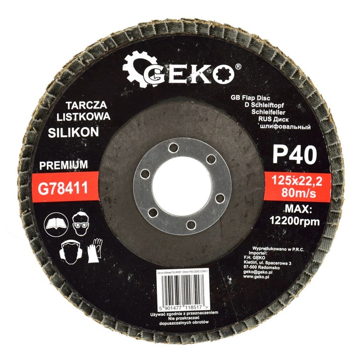 Disc abraziv ”SILIKON" 125mm P40, GEKO PREMIUM G78411
