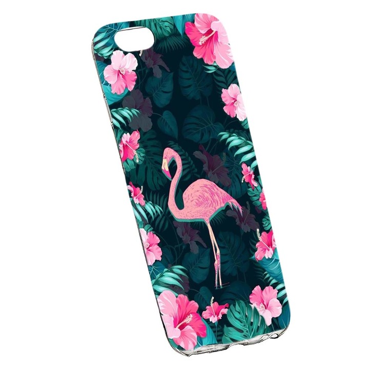 Flamingo virágos védőtok Apple iPhone 7 Plus / 8 Plus kopásálló csúszásgátló prémium szilikon 247 készülékhez