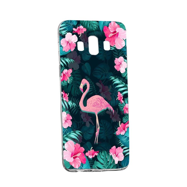 Husa de protectie Flamingo, Floral pentru Samsung Galaxy J6 Plus 2018, rezistenta la uzura, anti-alunecare, din silicon Premium, 247