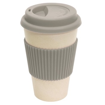 Cana cafea Eco Cup, alb/gri, 400 ml, Ø9 x 14,4 cm, manson detasabil Cana cafea Eco Cup, alb/gri, 400 ml, Ø9 x 14,4 cm, manson detasabil