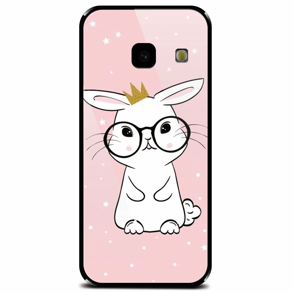 Husa din sticla securizata pentru Samsung Galaxy J4 Plus, Cute Rabbit