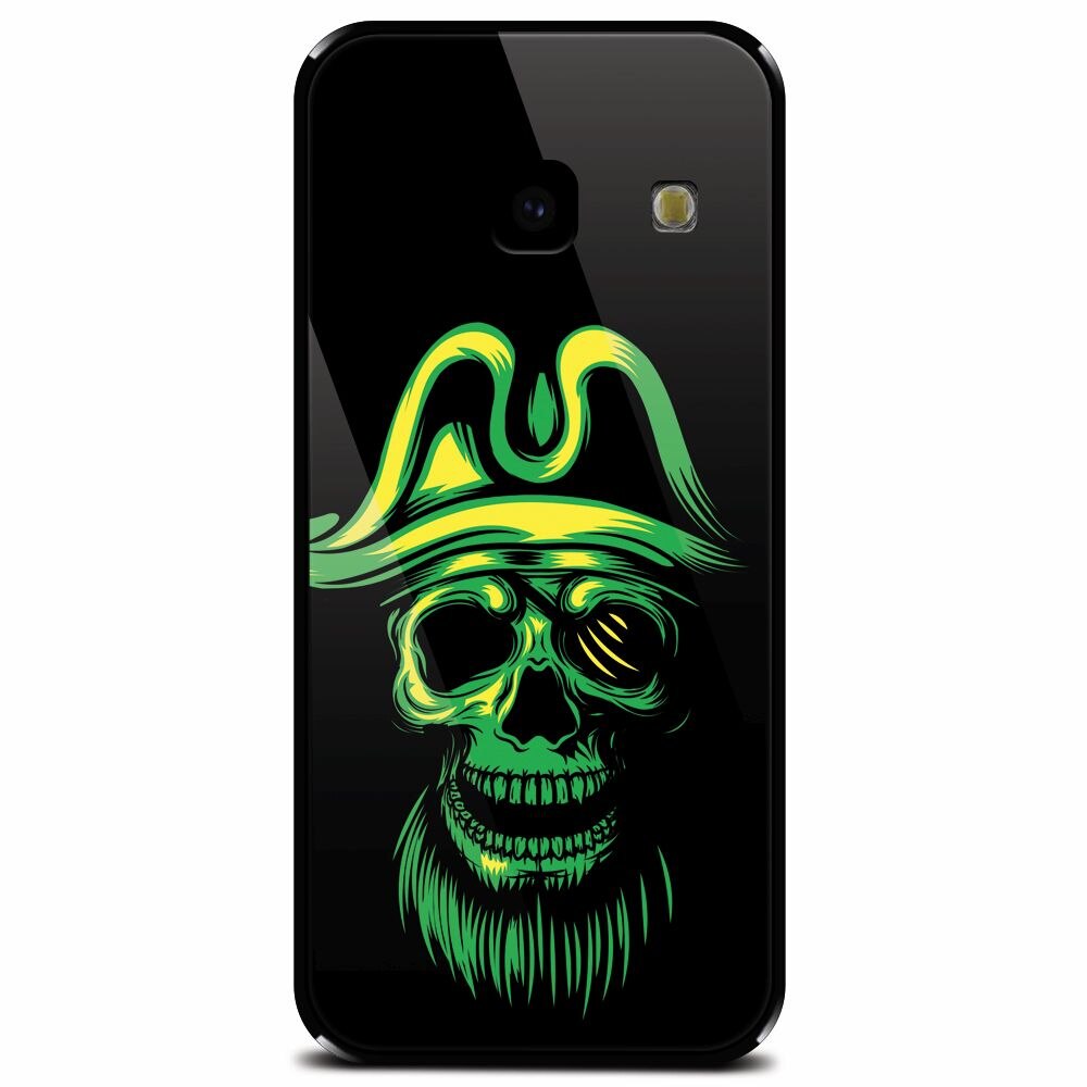 Husa din sticla securizata pentru Samsung Galaxy J4 Plus, Pirate Skull