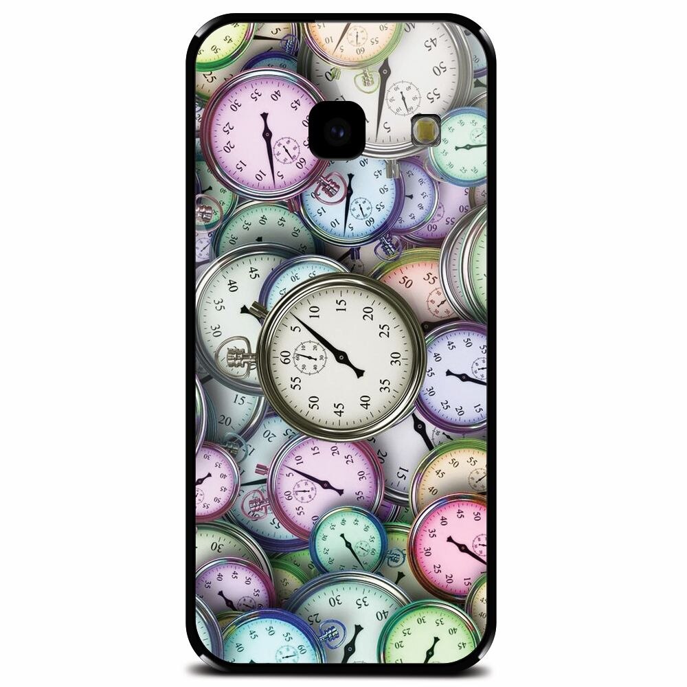Husa din sticla securizata pentru Samsung Galaxy J4 Plus, Clocks
