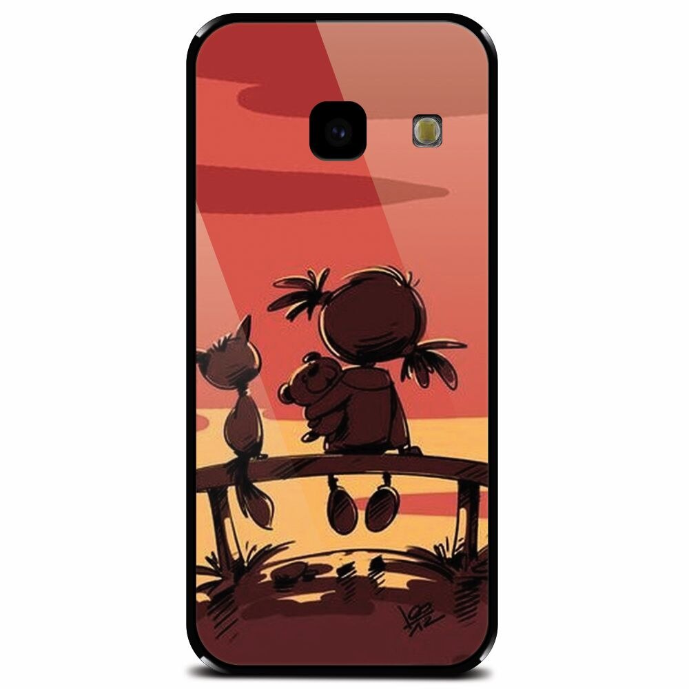 Husa din sticla securizata pentru Samsung Galaxy J4 Plus, Lovely Sunsets
