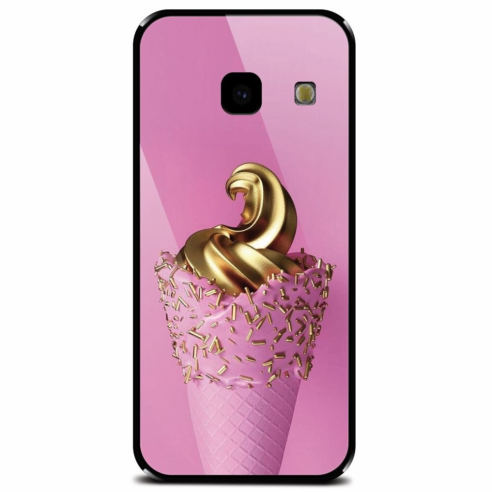 Husa din sticla securizata pentru Samsung Galaxy J4 Plus, Icecream Gold