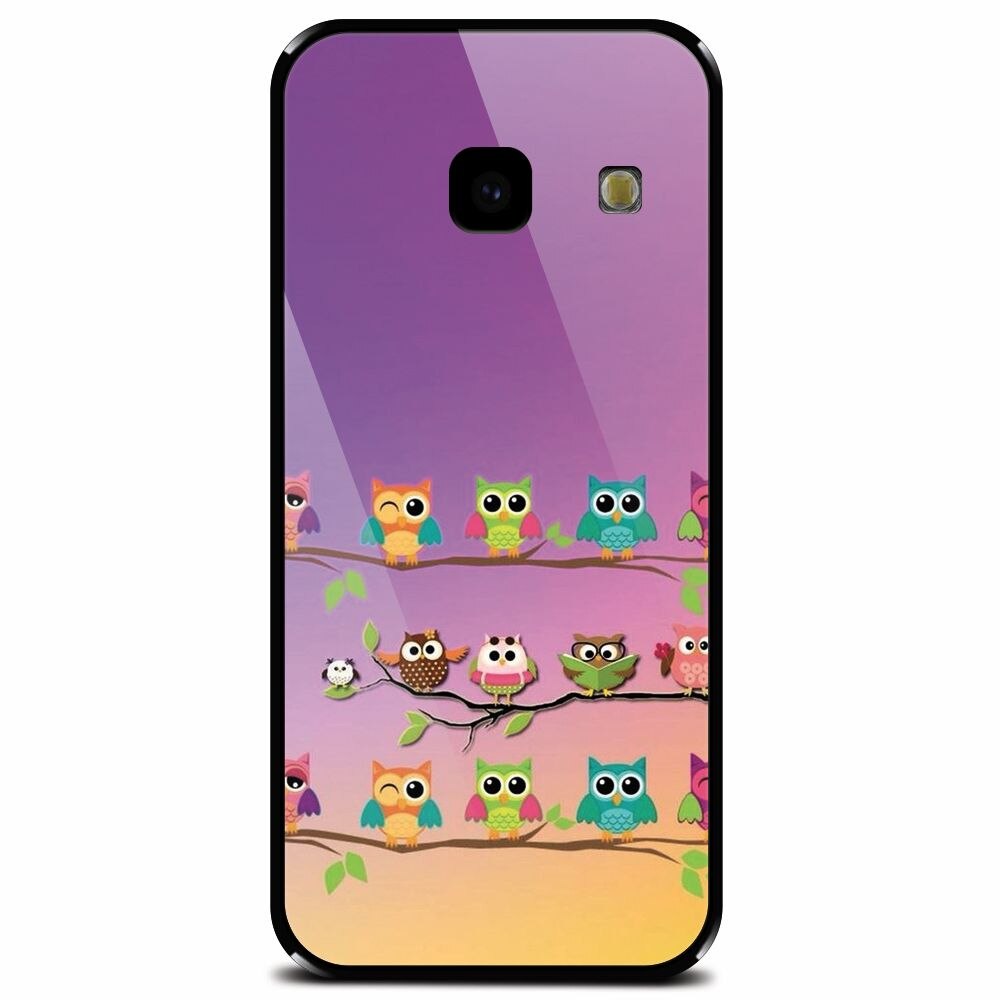 Husa din sticla securizata pentru Samsung Galaxy J4 Plus, Owls