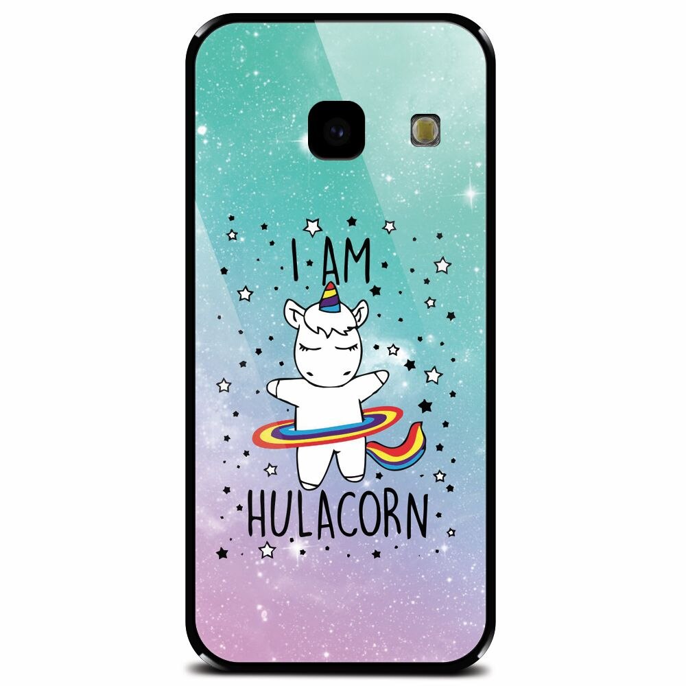 Husa din sticla securizata pentru Samsung Galaxy J4 Plus, I Am Hulacorn