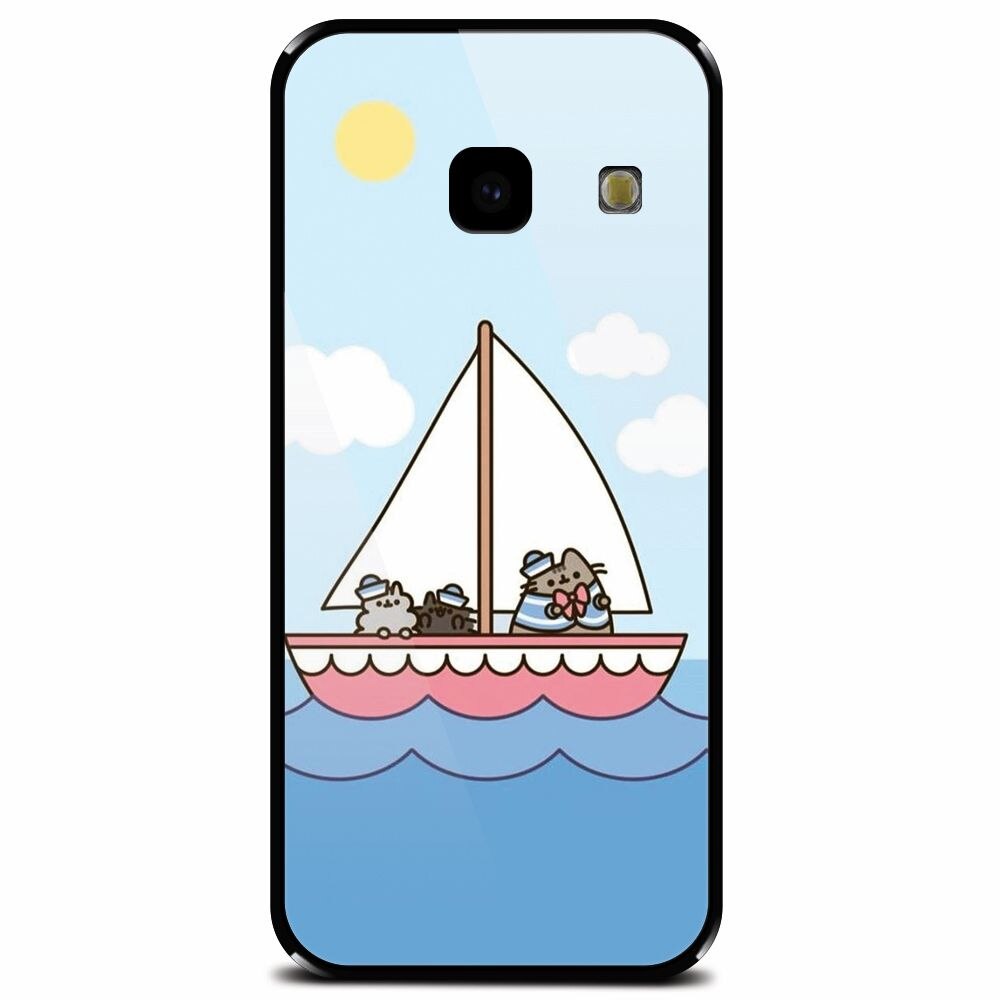Husa din sticla securizata pentru Samsung Galaxy J4 Plus, Happy Sailors