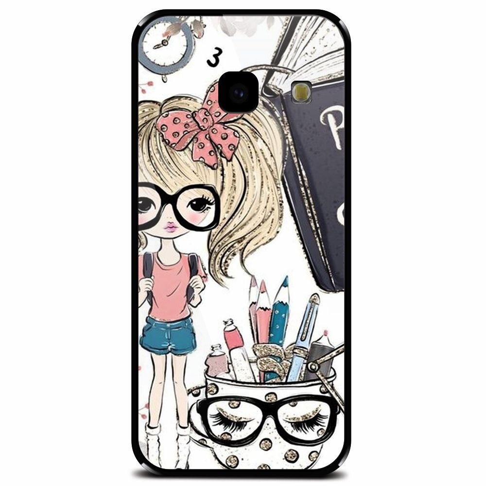 Husa din sticla securizata pentru Samsung Galaxy J4 Plus, School Girl
