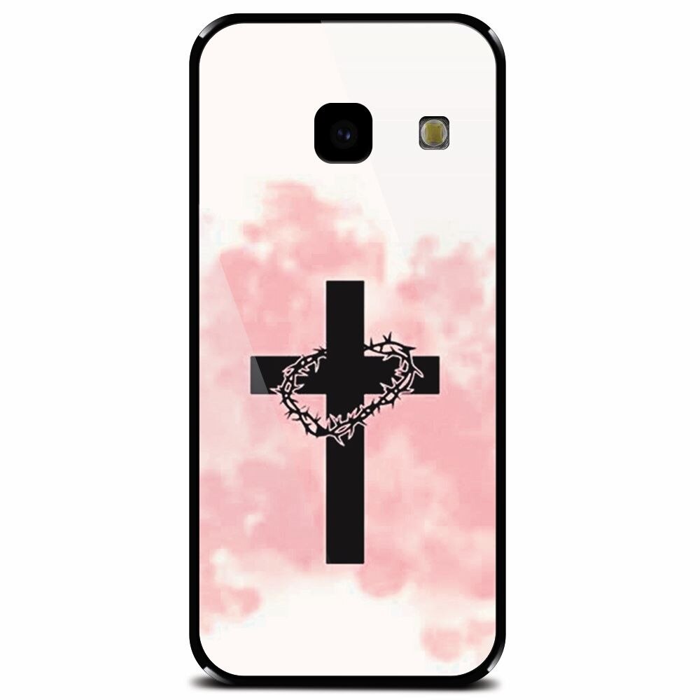 Husa din sticla securizata pentru Samsung Galaxy J4 Plus, Cross