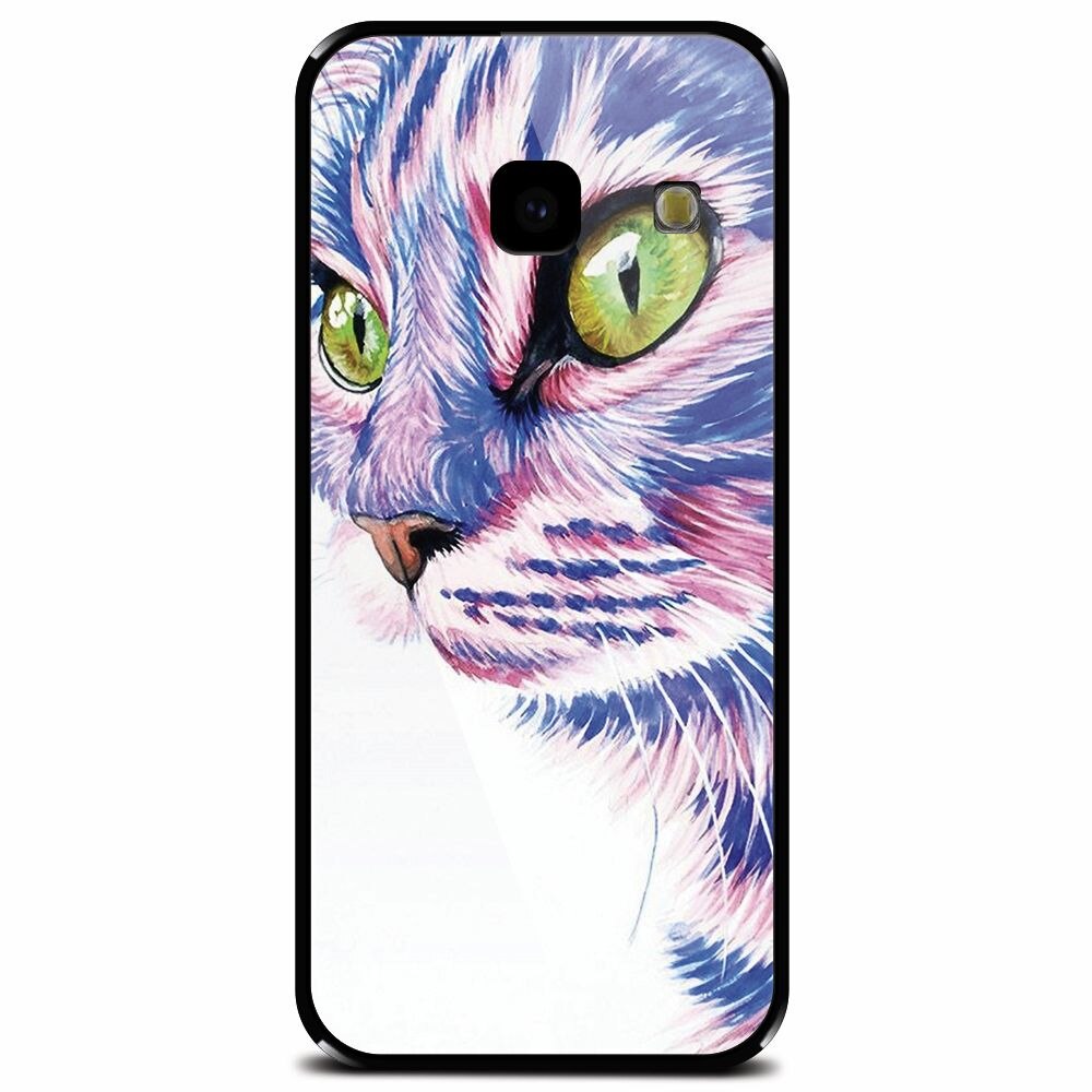 Husa din sticla securizata pentru Samsung Galaxy J4 Plus, Colorfull Cat