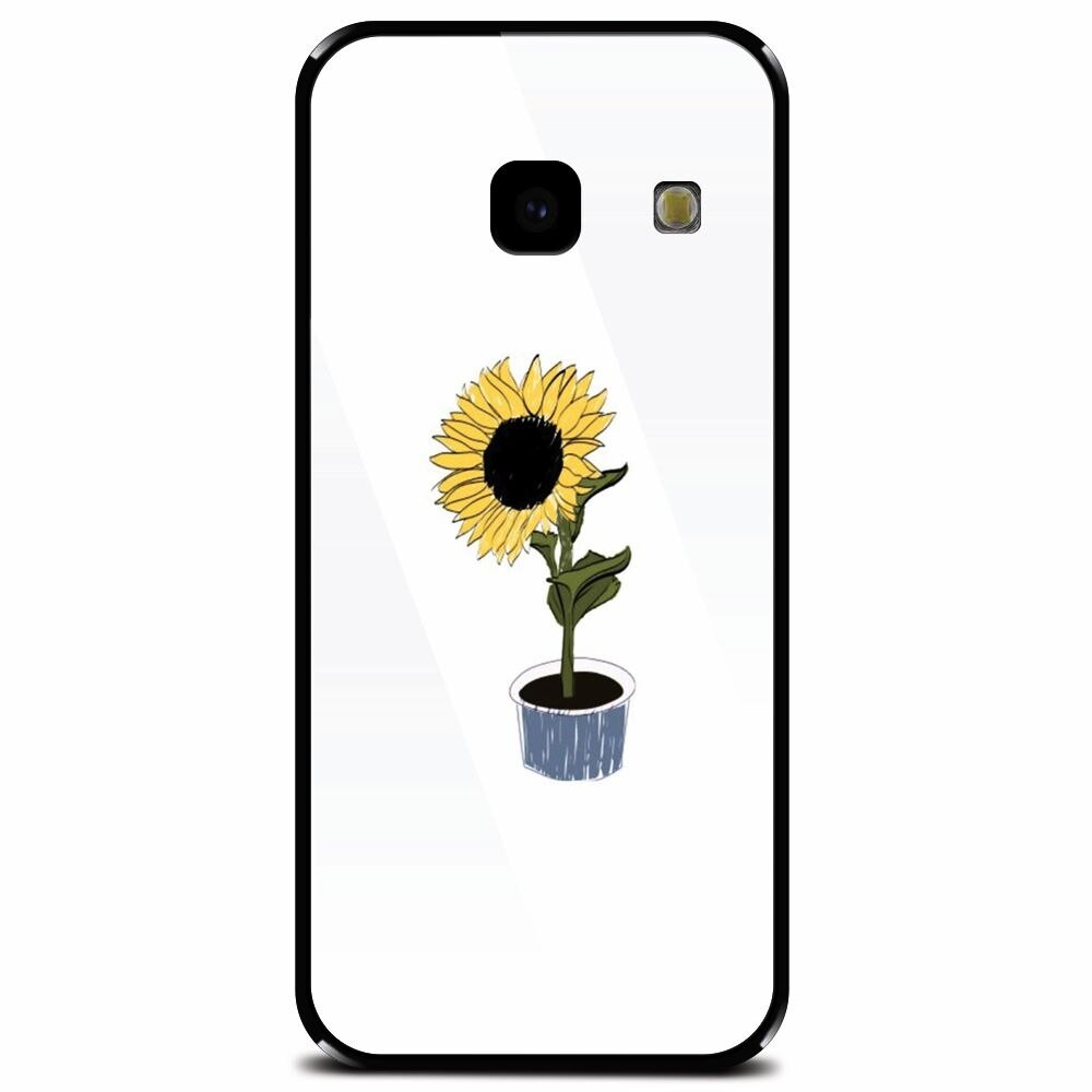 Husa din sticla securizata pentru Samsung Galaxy J4 Plus, Sun Flower