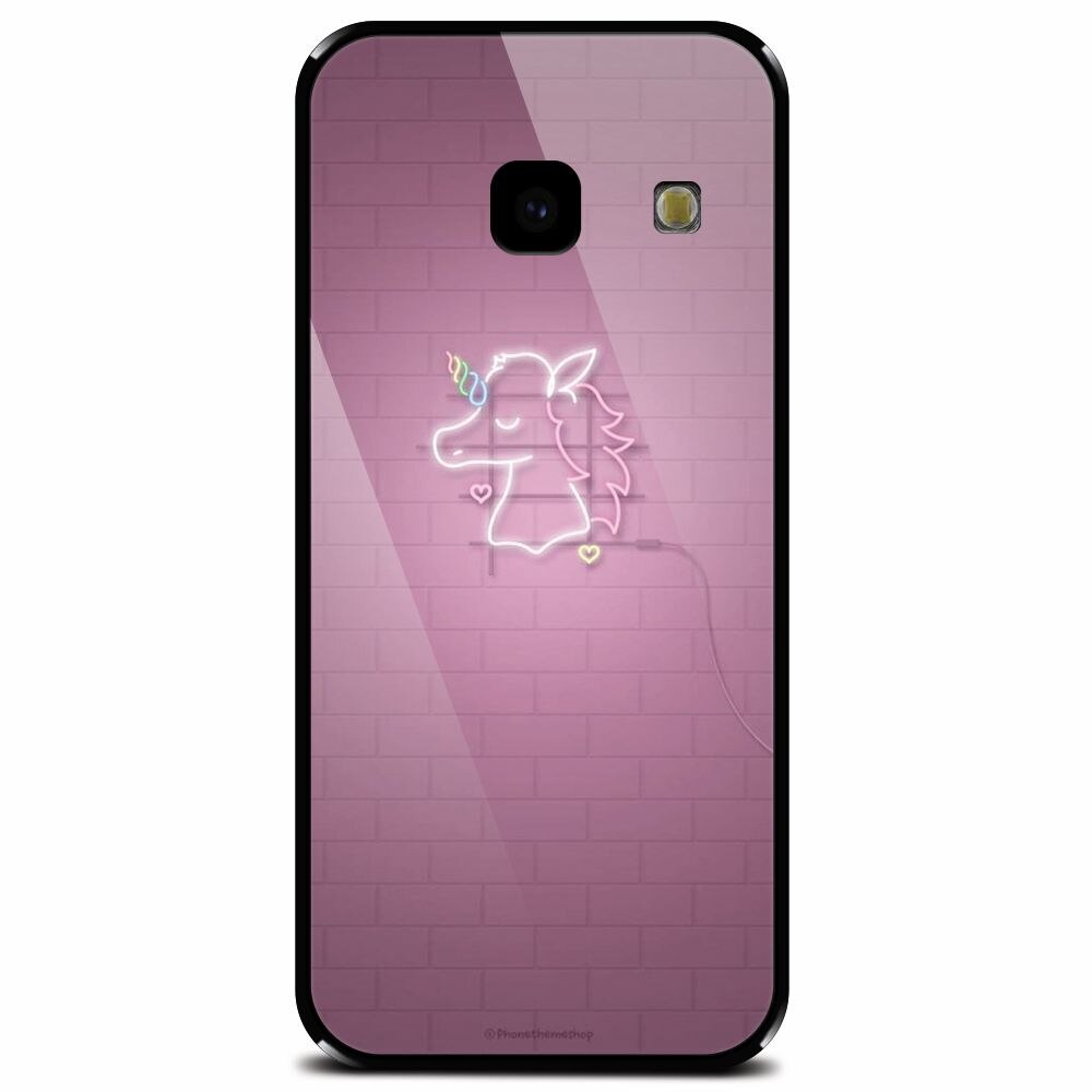 Husa din sticla securizata pentru Samsung Galaxy J4 Plus, Light Unicorn