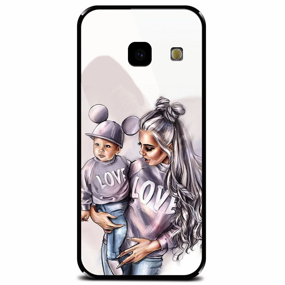 Husa din sticla securizata pentru Samsung Galaxy J4 Plus, Mommy Love