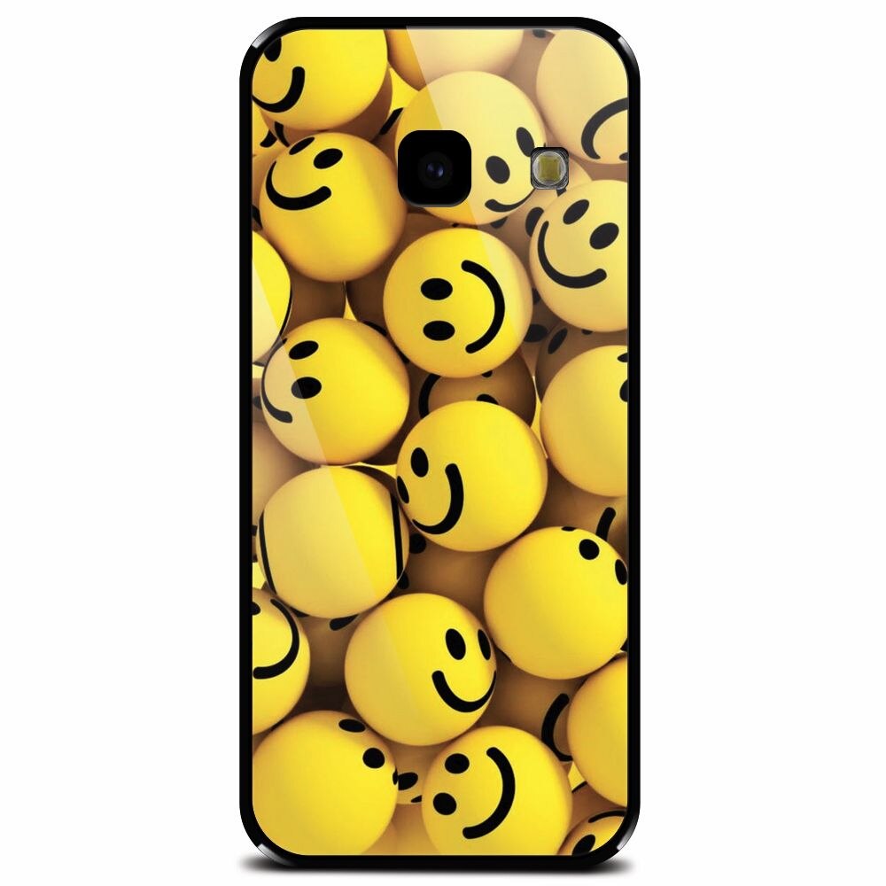 Husa din sticla securizata pentru Samsung Galaxy J4 Plus, Smiles 002