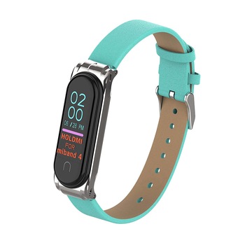 Curea din piele ecologica pentru bratara fitness Xiaomi Mi Band 3 / 4 , turcoaz Curea din piele ecologica pentru bratara fitness Xiaomi Mi Band 3 / 4 , turcoaz