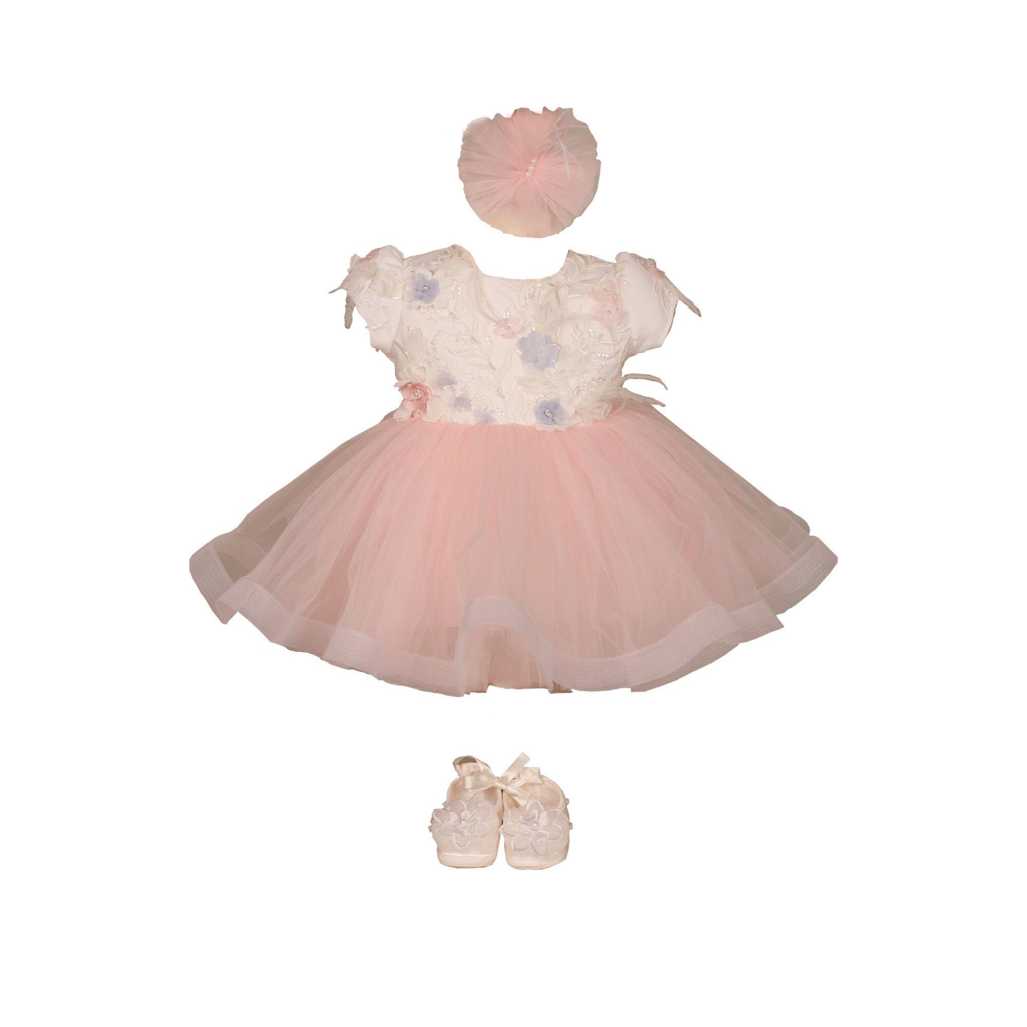 Set botez, Charrisma Collection, multicolor, Tul, 0-3 luni