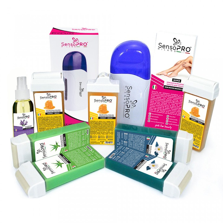 Kit Epilare Silky Azure, SensoPRO Milano + CADOU Rezerva Ceara aplicator ingust