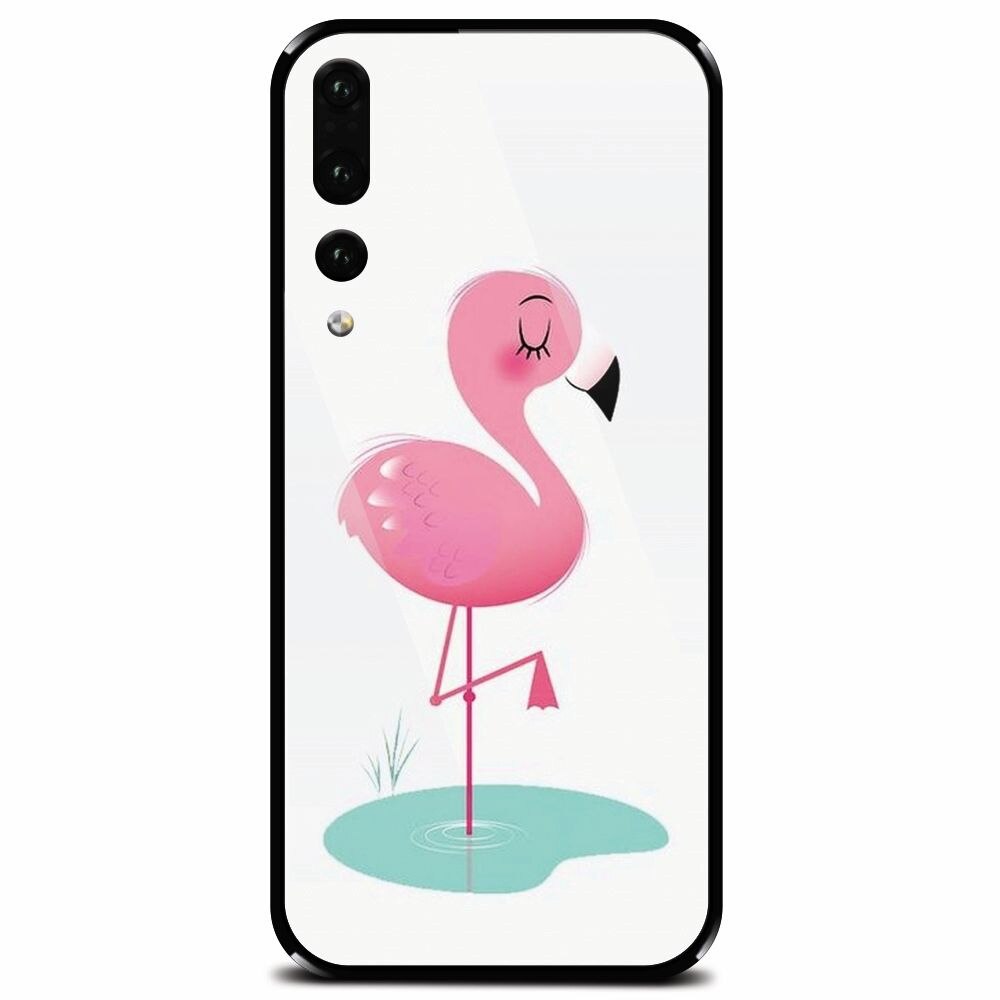 Husa din sticla securizata pentru Huawei P20 Pro, Flamingo Pink