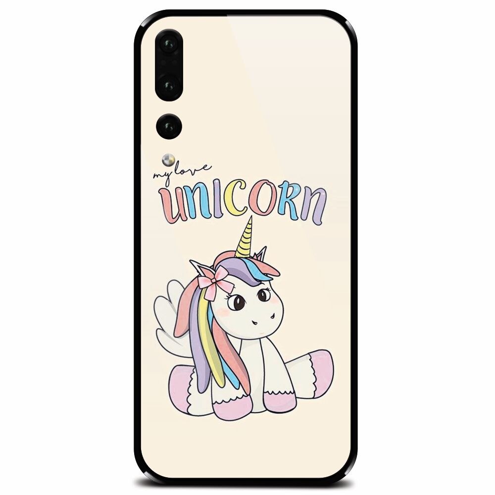 Husa din sticla securizata pentru Huawei P20 Pro, My Love Unicorn