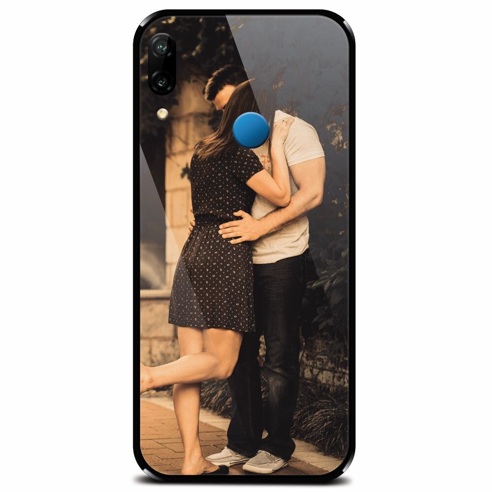 Husa din sticla securizata pentru Huawei P20 Lite, Couple Kiss
