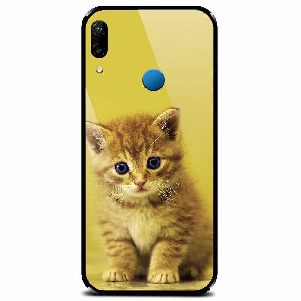 Husa din sticla securizata pentru Huawei P20 Lite, Baby Kitten