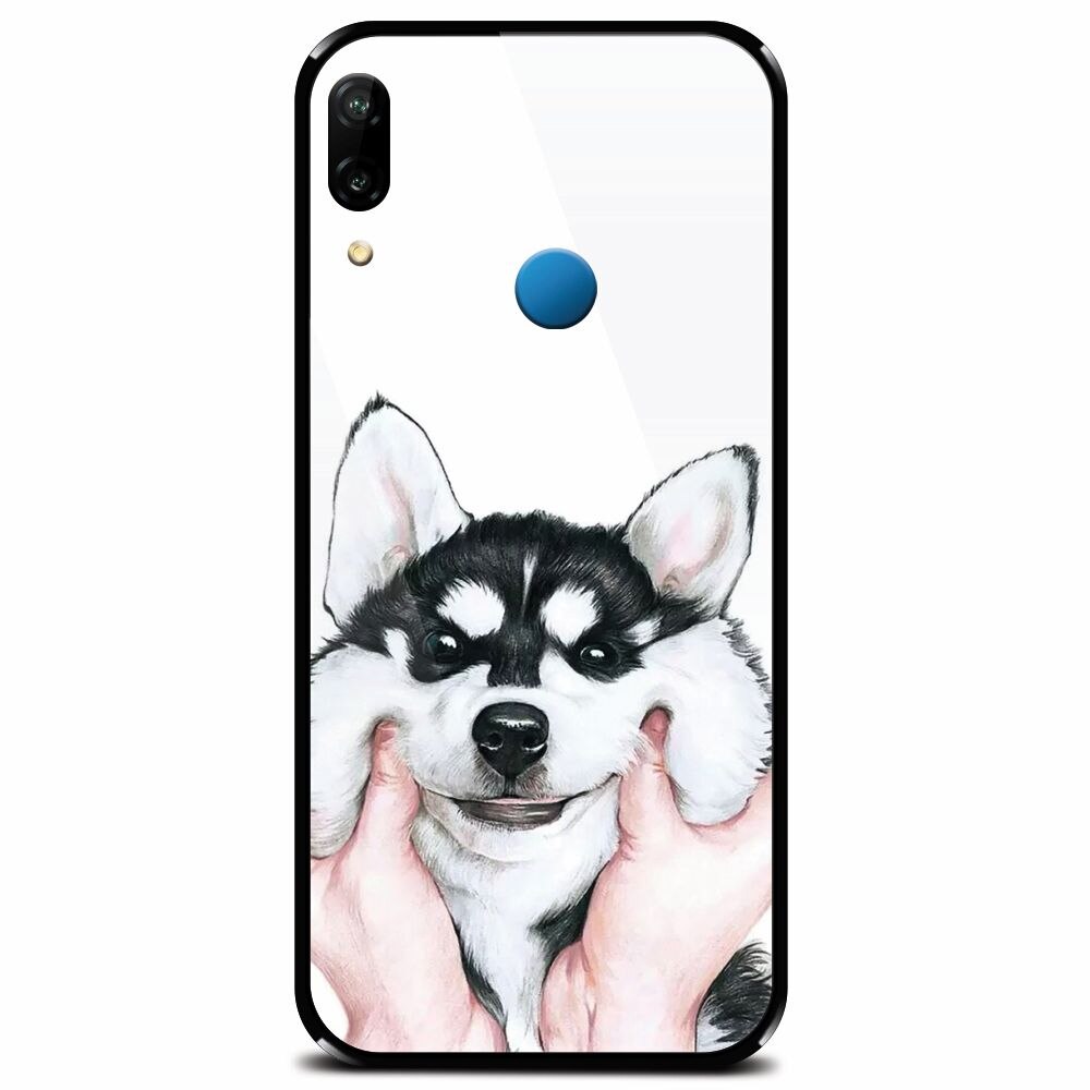 Husa din sticla securizata pentru Huawei P20 Lite, Cute Dog 1