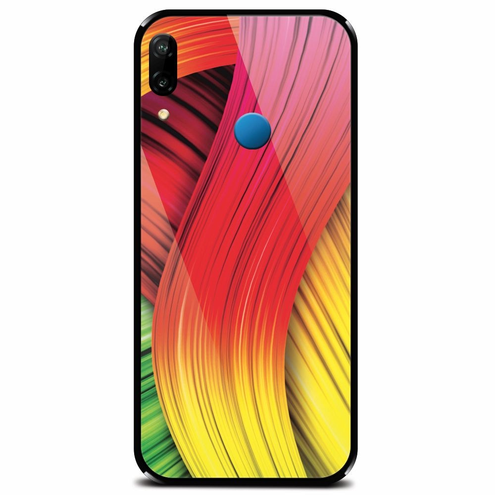 Husa din sticla securizata pentru Huawei P20 Lite, Colorful Abstract