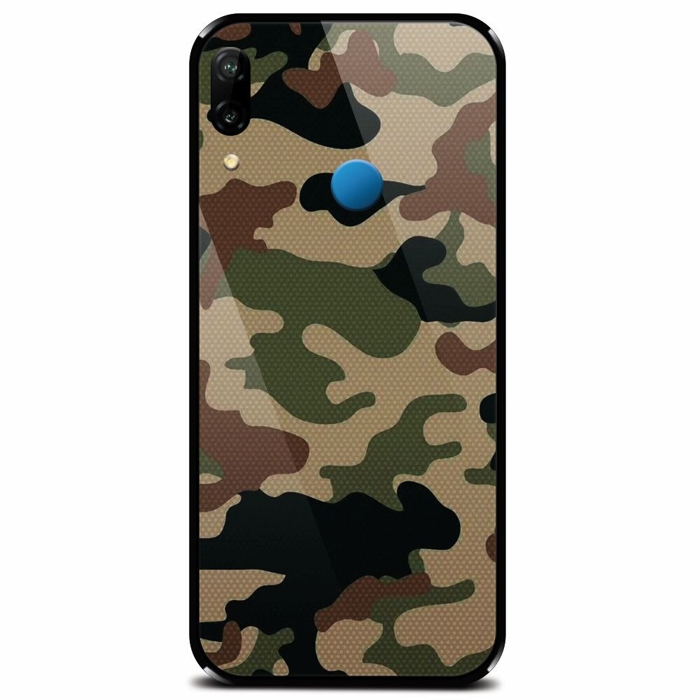 Husa din sticla securizata pentru Huawei P20 Lite, Camuflaj